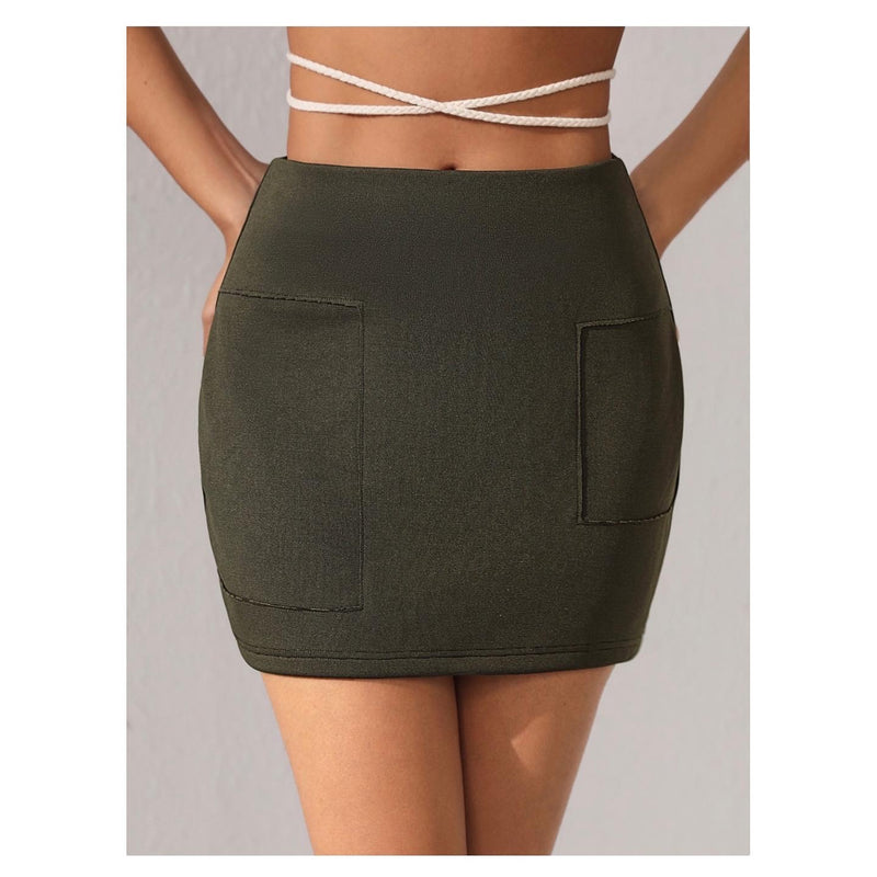 Double Layered Knit Mini Skirt